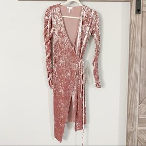 Leith Velvet Wrap Dress